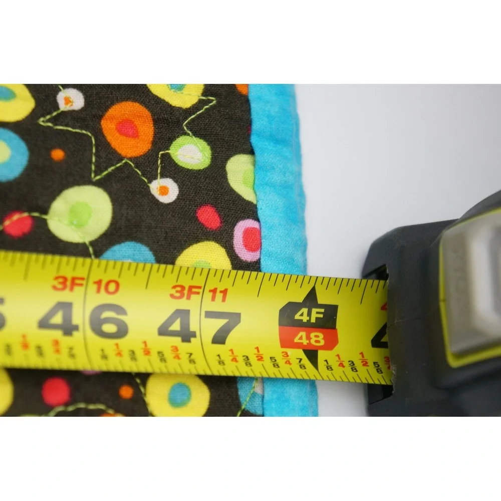 Piecemakers by the Bay Quilt 47x48 Green Blue Star Dot Cotton Excellent